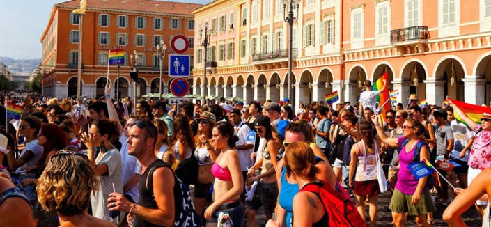 Nice Pink Parade Gay pride 2024 in the resort town of Nice